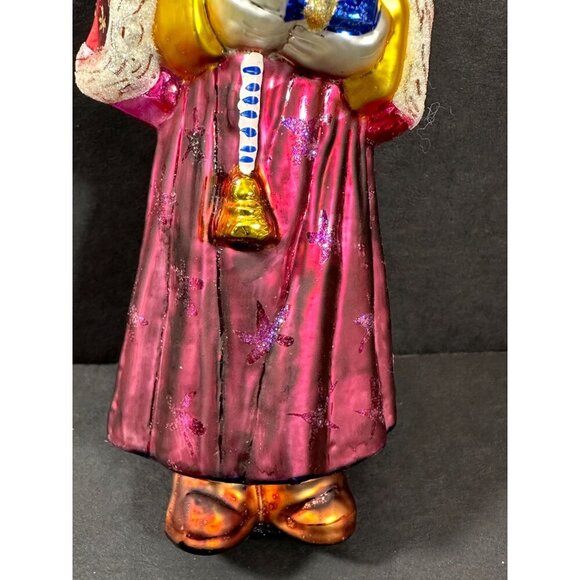 Christopher Radko Velvet Plum Nicholas Glass Santa Ornament 1998 with Box and Ta - Picture 6 of 15